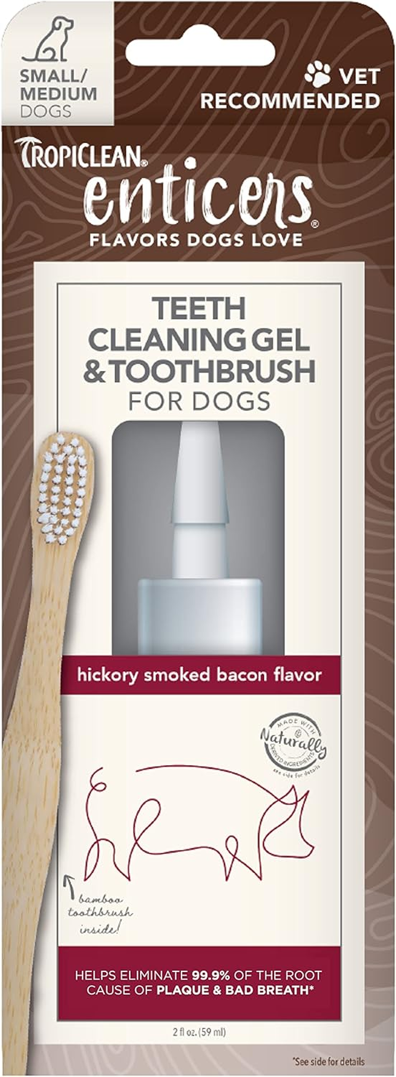 Tropiclean Enticers Teeth Cleaning Kit for Dogs Hickory Smoked Bacon Small/Medium image number 5