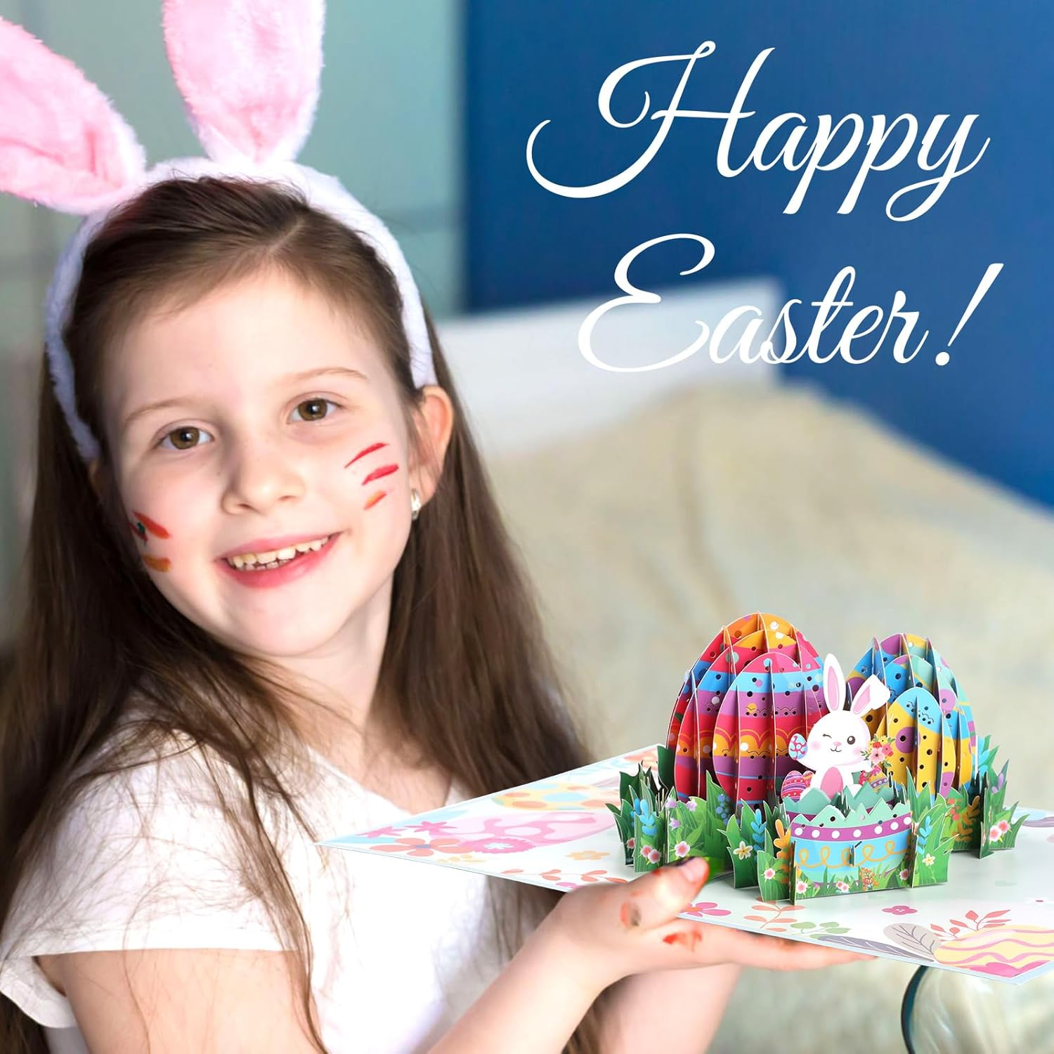 WD&CD Easter Day Card, 3D Greeting Happy Easter Card, Pop up Card Congratulation Card for Easter Sunday Card, Best Easter for Friends Husband Wife Mother Father Children Boys Girls, Color 2 image number 6