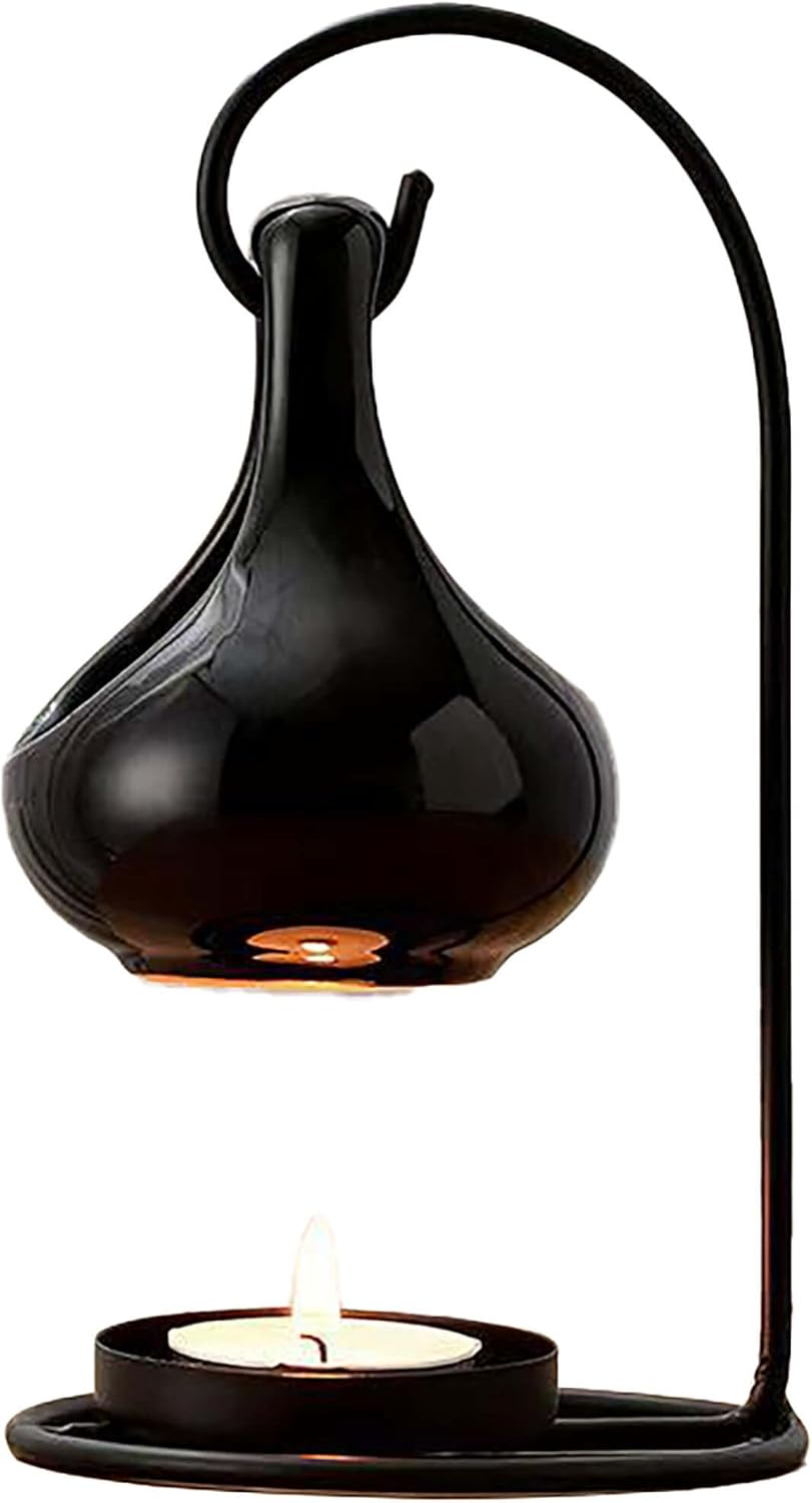 Black Tealight Wax Warmer, Essential Oil Warmer, Tea Light Candle Holder