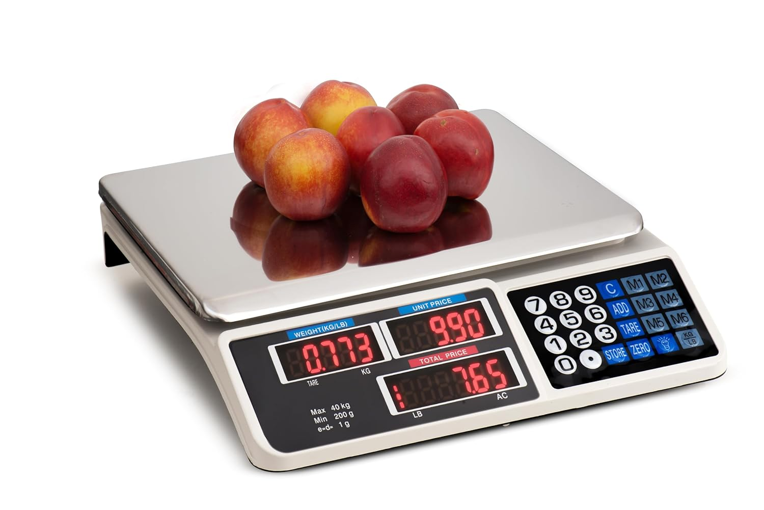 Kitchen Digital Electronic Scale 40KG 1G Accuracy Commercial Shop Platform Postal Weight Scales Food (New 40KG White) image number 1