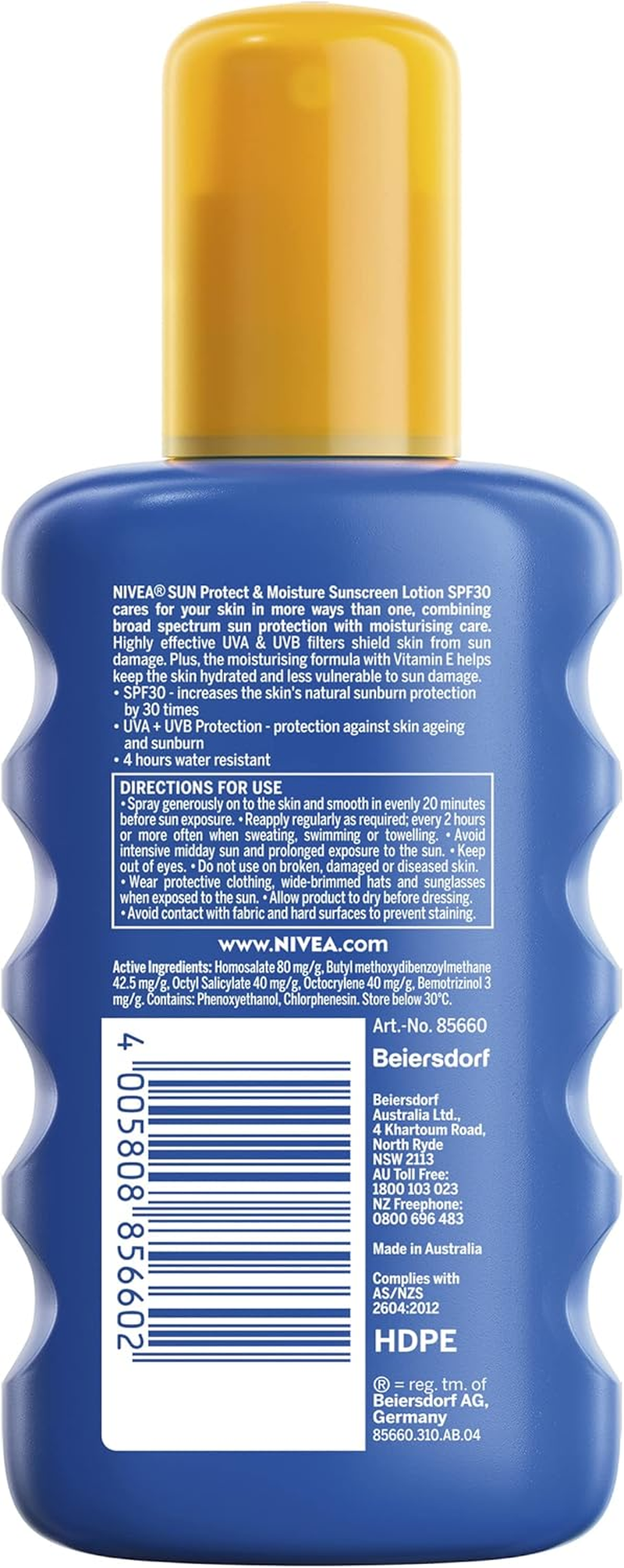 NIVEA SUN Protect & Moisture Moisture Lock Sunscreen Spray SPF 30 200Ml image number 2