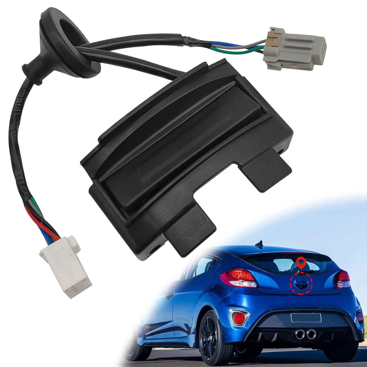 Hatch Button Trunk Latch 81260-2V010, Rear Trunk Hatch Release Switch Buttons outside HDL Lock Assembly Compatible with Hyundai Veloster 1.6L 2012 2013 2014 2015 2016 2017-T Lid with Camera image number 5