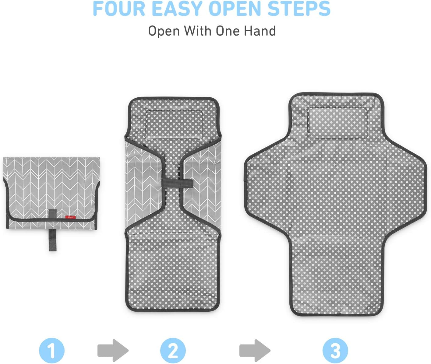 Portable Changing Pad for Baby, Waterproof Travel Changing Pads for Moms, Dads, with Built-In Pillow, Excellent Baby Shower, Registry Gifts image number 4