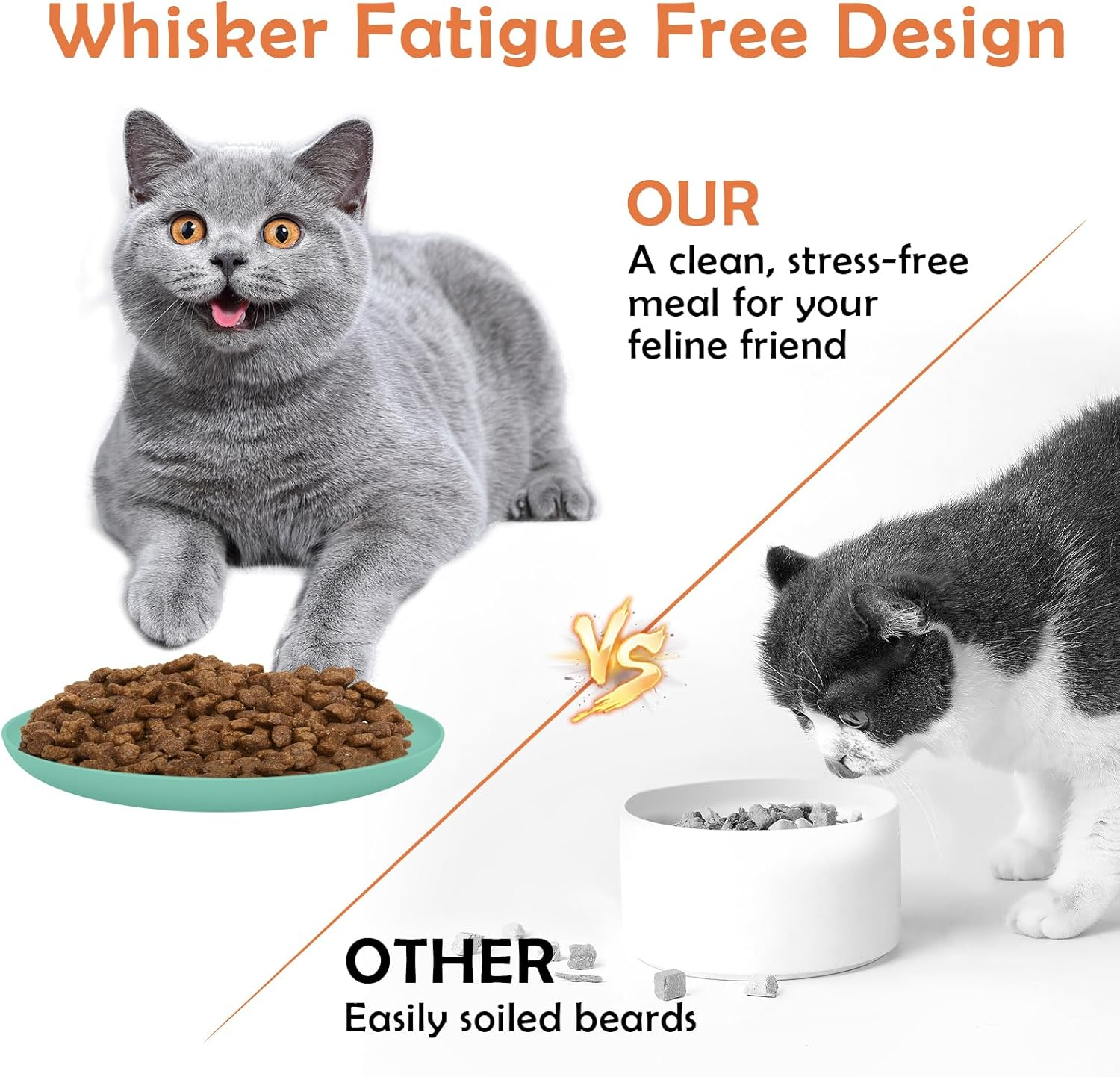 10 PCS Shallow Cat Food Dish, round Cat Plates for Wet Food in 4 Colours, Whisker Fatigue Free Cat Dishes for Kittens and Short Legged Cats, Colored Flat Cat Bowl in Plastic for Dry Food image number 5