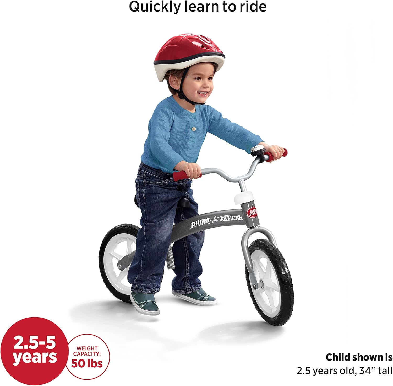 Radio Flyer Balance Bike Glide and Go, Gray image number 1