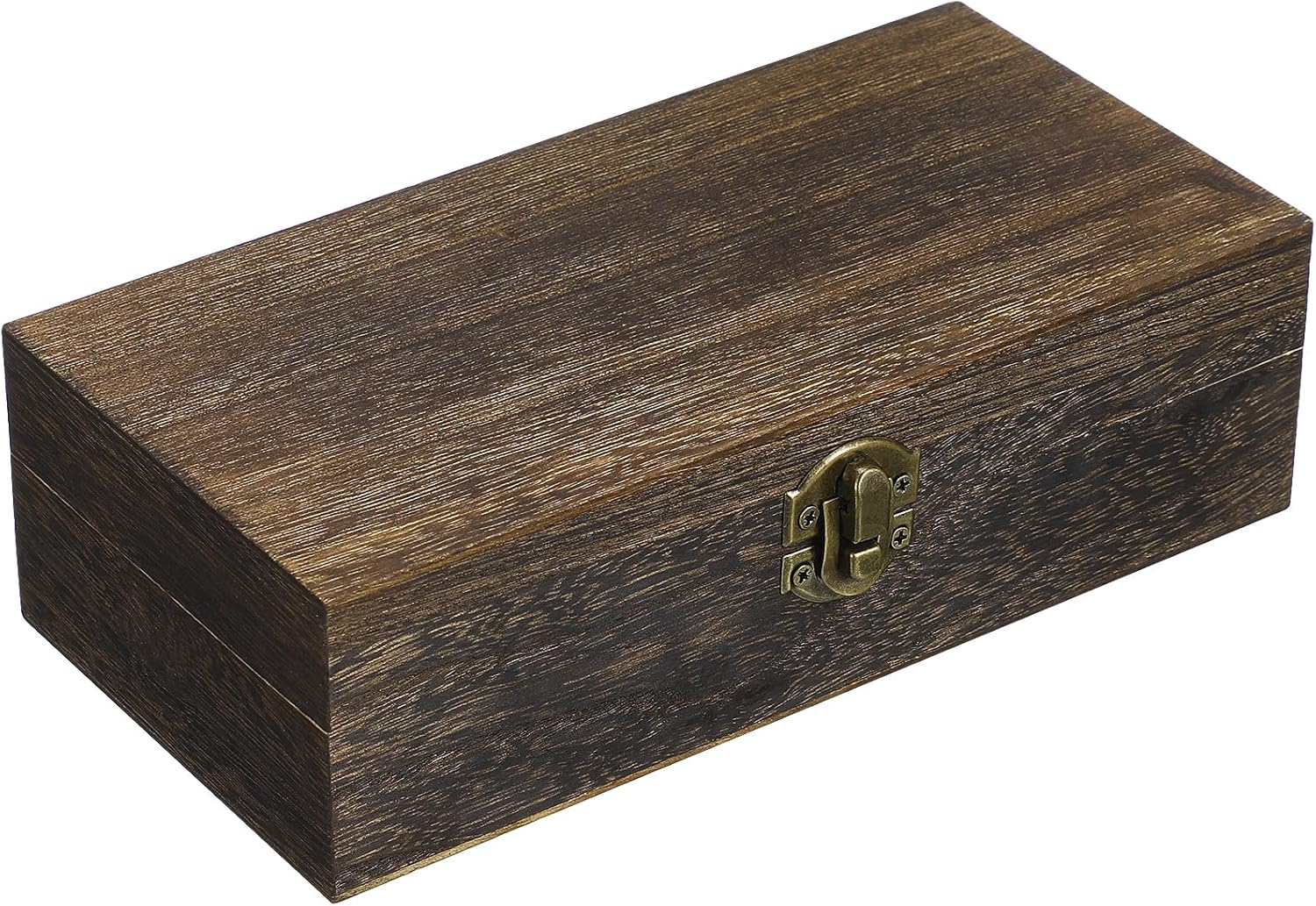 TEHAUX Rectangular Vintage Wooden Jewelry Box for Storage Decorative Keepsake Organizer for Rings Bracelets and Small Treasures 8.06 X 4.13 X 2.55 Inch image number 3