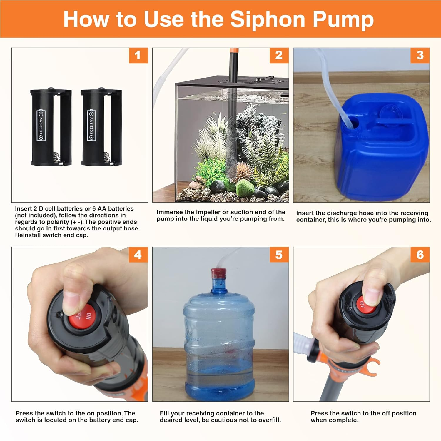 Battery Operated Electric Siphon Pump for Gas & Diesel Transfer - 3.5GPM Flow Oil Extractor - Ideal Gasoline Transfer Pump image number 2