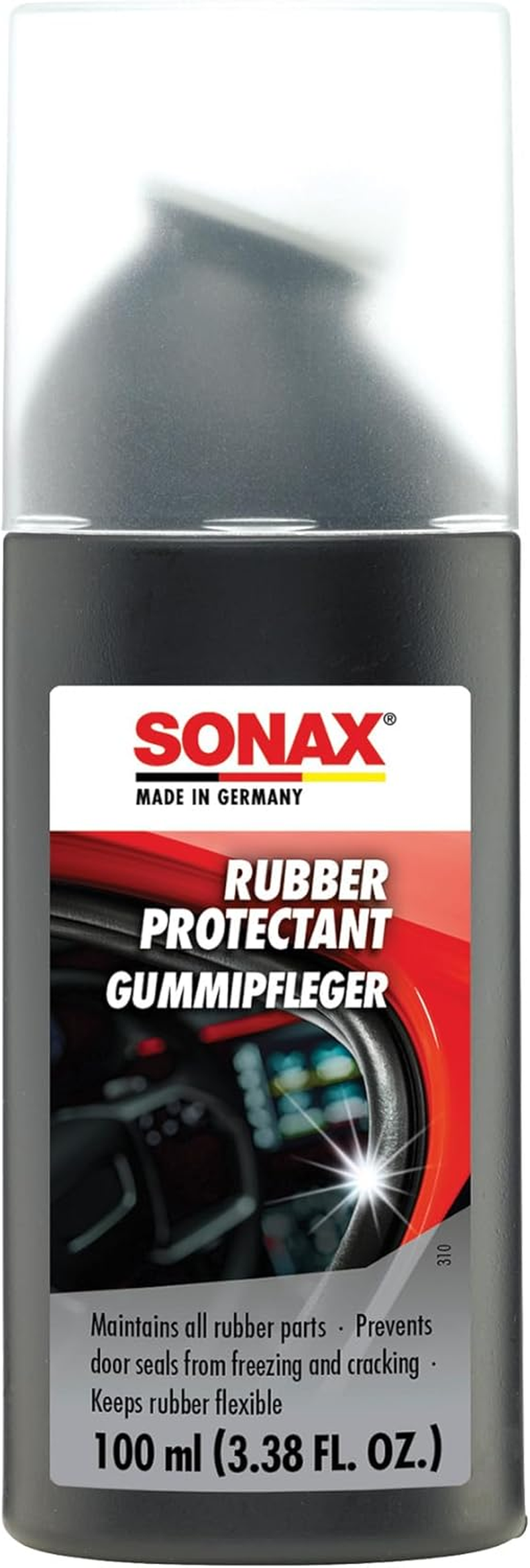 SONAX Rubber Protectant | Gummipfleger | Rubber Trim and Seal Conditioner | Prevents Sticking in Winter | Easy Application | Prolongs Rubber Seals | 340100 image number 3