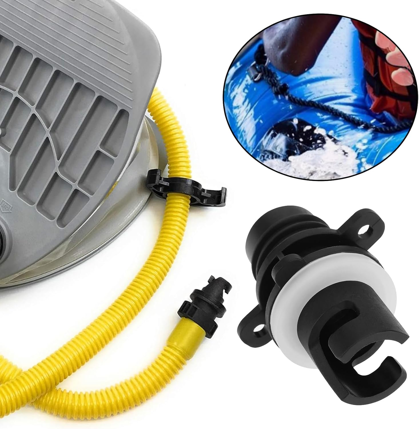 OTOTEC 2PCS Paddle Board Pump Adapter with 3 Size Washers for Connecting to a Paddle Board Air Compressor Compatible with Halkey-Roberts 0.8X2.13Inch image number 5