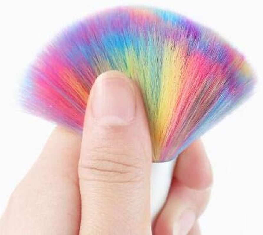 WOIWO 1PCS Rainbow-Colored Nail Art Brush Nail Dust Brush UV Gel Nail Cleaning Brush Nail Dust Brush image number 3