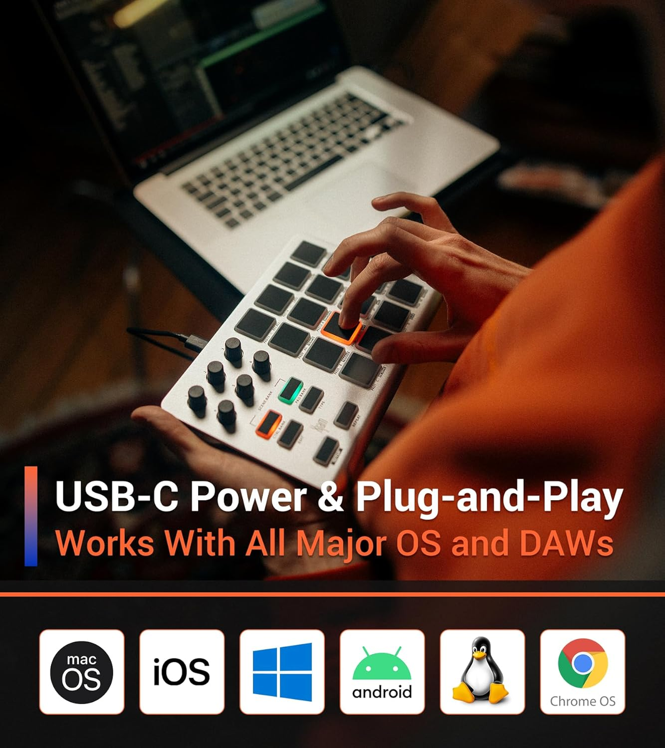 ESI Xjam | USB MIDI Performance Controller, Silver image number 6