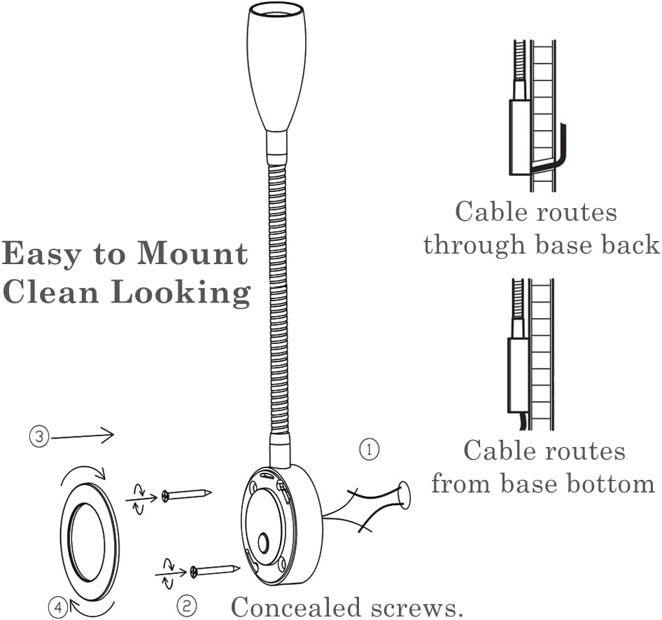RV 12V Reading Light, Dimmable Boat Bedside Reading Lamp, Gooseneck LED Spot for Motorhome Camper Van Truck Cararvan, Integrated USB Charger&Press Dimmer, Black image number 1