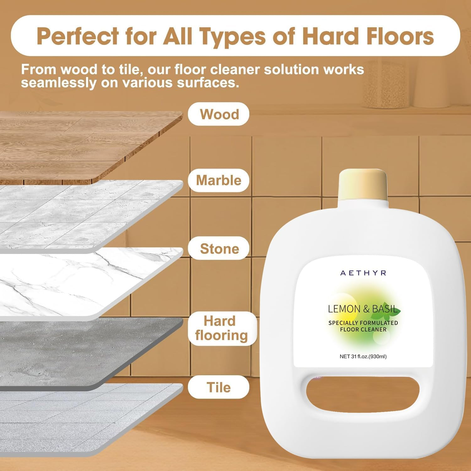 3PACK Multi-Surface Floor Cleaning Solution Compatible with Narwal Freo/Freo X Ultra Robotic Vacuum Cleaner, Adeep Cleans Hard Floors with a Light Lemon/Basil Scent, Pet & Kid Friendly,Stain-Busting image number 3