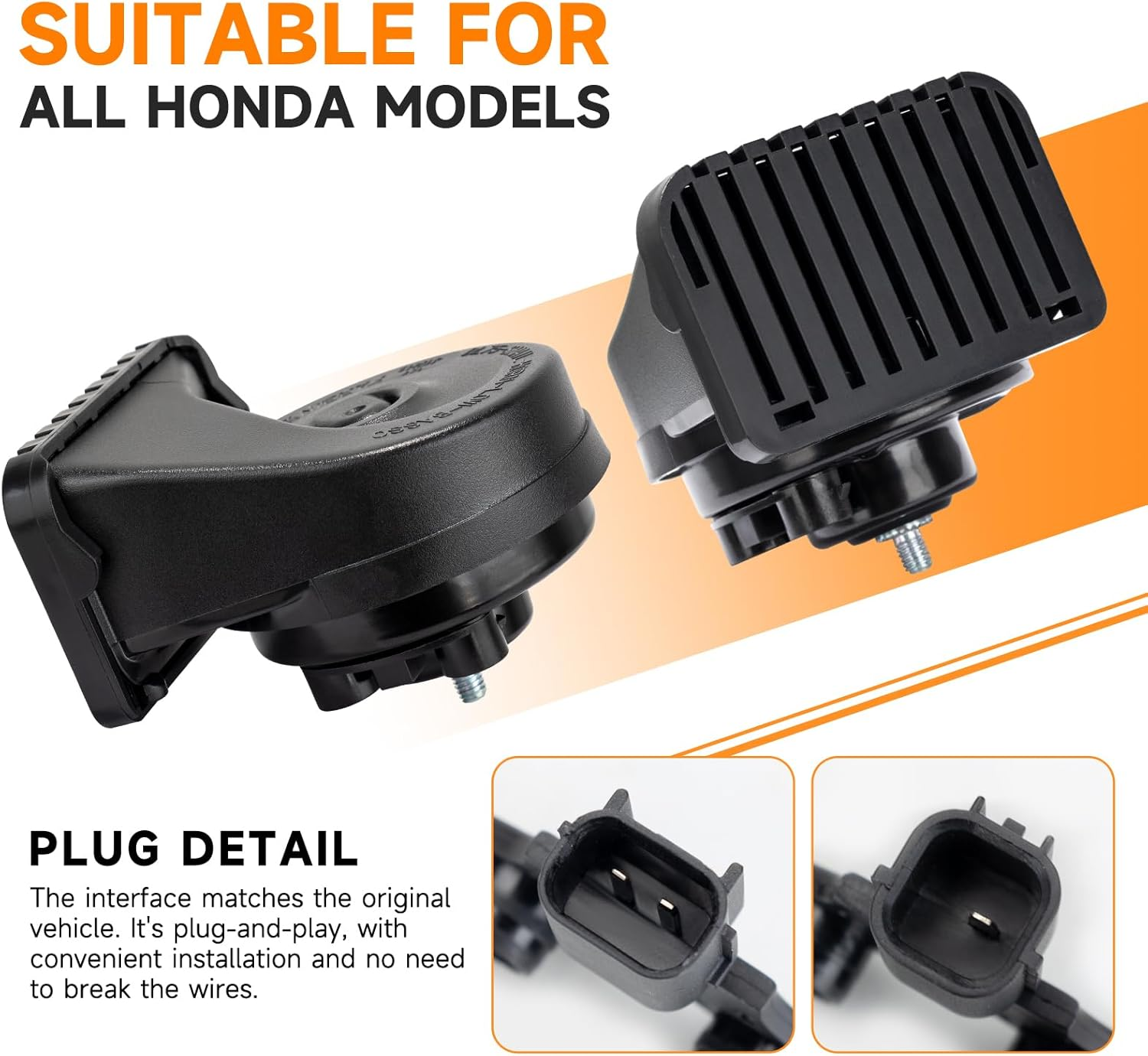 Car Horn for Honda Civic CRV Odyssey Accord Pilot Passport Fit Insight Ridgeline, Acura MDX RDX Integra Auto Horn for Honda Loud Dual-Tone image number 5