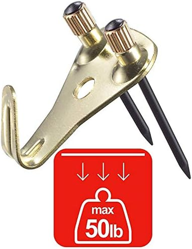 Veumoie 20 Pack 50 Lbs Picture Frame Hangers Hooks with Nails, Heavy Duty Plaster Wall Pro Photo/Heavy Mirror Hanging Kit image number 5