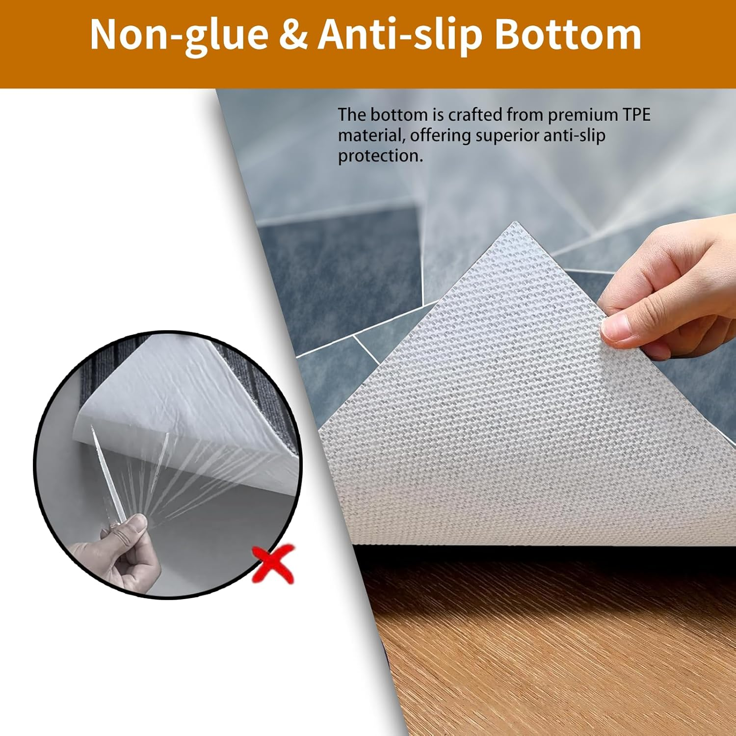 140X90Cm Office Chair Mat,Tpe Rubber Non-Slip Back Office Mats for Hardwood Floors,Desk Chair Mat for Rolling Chairs Multi-Purpose No Paste,Floor Protector for Home Office Roll Packaging image number 3