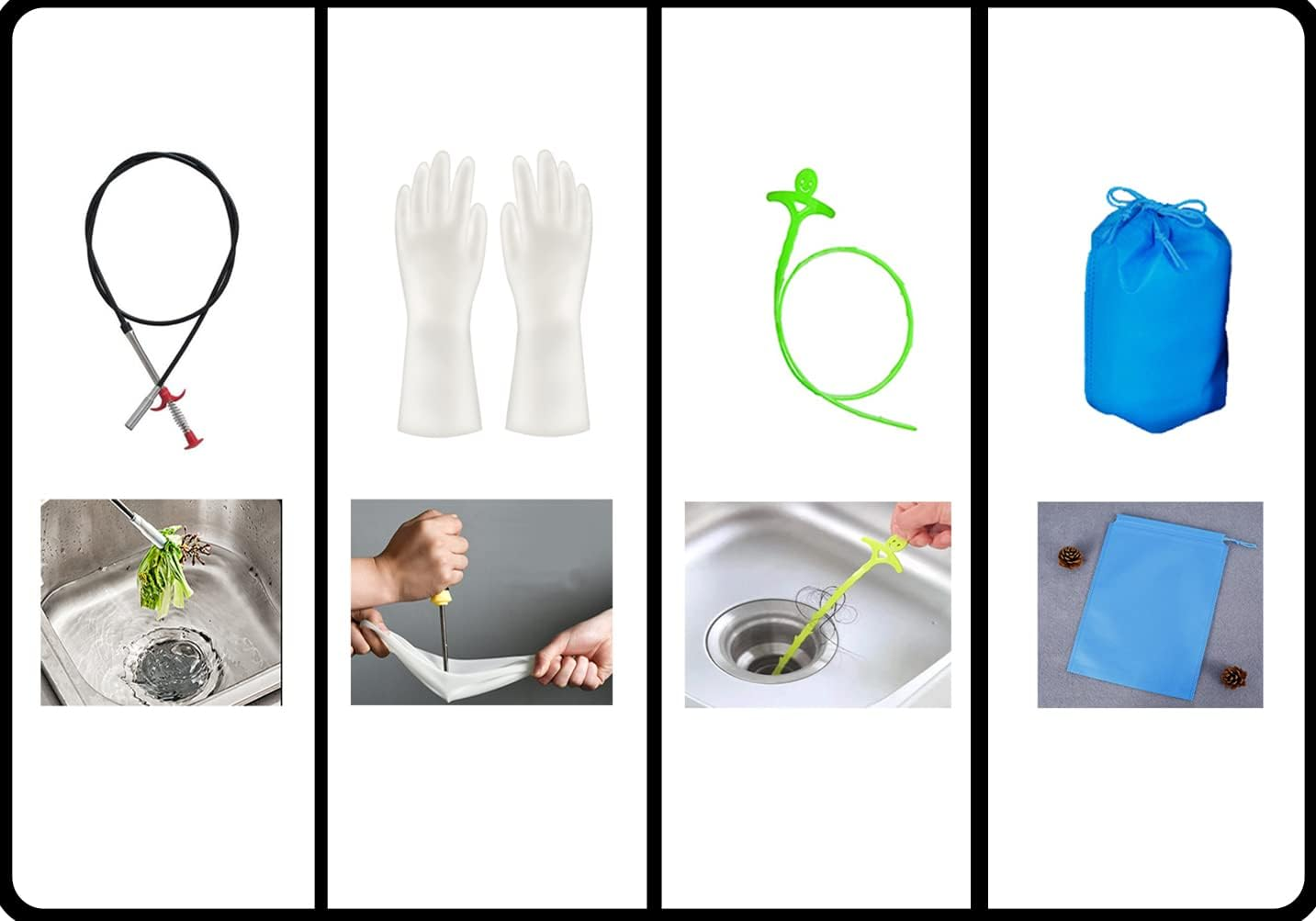 High Pressure Drain Plunger & 1 Claw Grabber Cleaner 1 Hair Clog Remover 1 Gloves 1 Pocket,Air Pump Auger Blaster for Kitchen,Bathroom,Bathtubs,Toilet,Floor,Sink,Clogged Pipe (Pump) image number 2