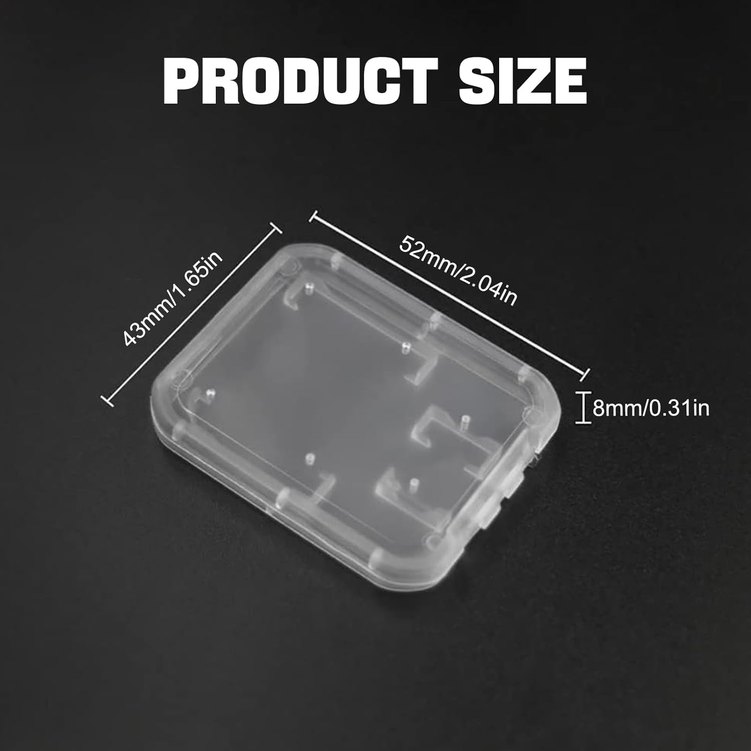 Clear Plastic SD Card Holder &ndash; Storage Case for SD, SDHC, SDXC, Microsd & TF Cards（10Pcs） image number 2