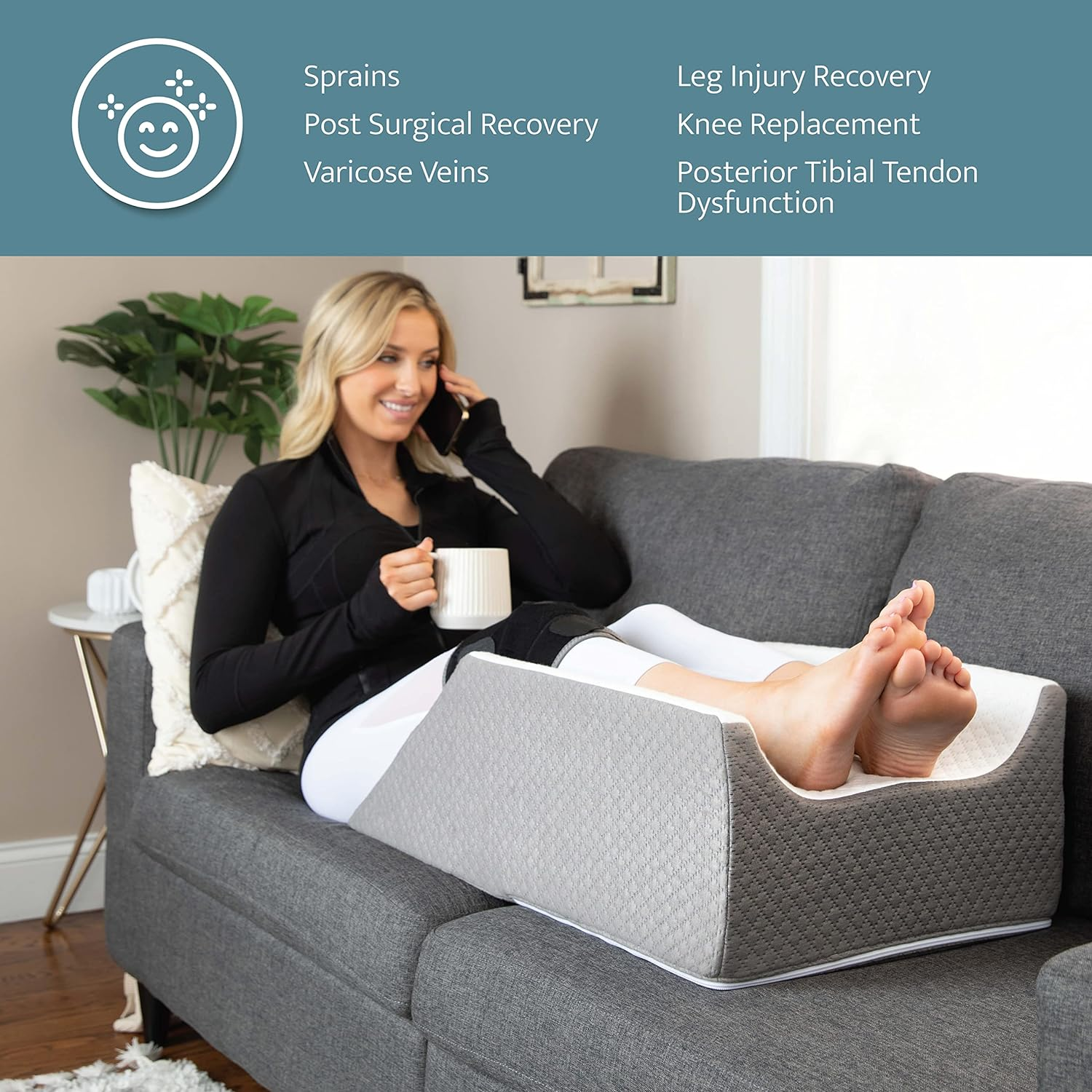Kolbs Double or Single Leg Elevation Pillow | Post Surgery Leg Pillow (Double Leg) image number 2