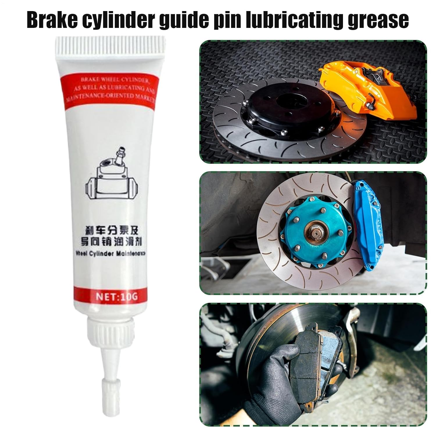 Brake Grease - Rust Squeal Eliminating Brake Lubricant - Squeal Stopper Lube Long-Lasting Moisture Proof for Installation Slot Piston Maintenance image number 6