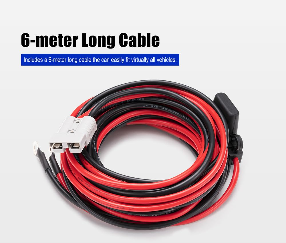 ATEM POWER 6M 50A Battery Extension Cable Anderson Plug - Quick Connector 8AWG Wiring Kit In-Line Fuse, for 4X4 Appliances image number 1