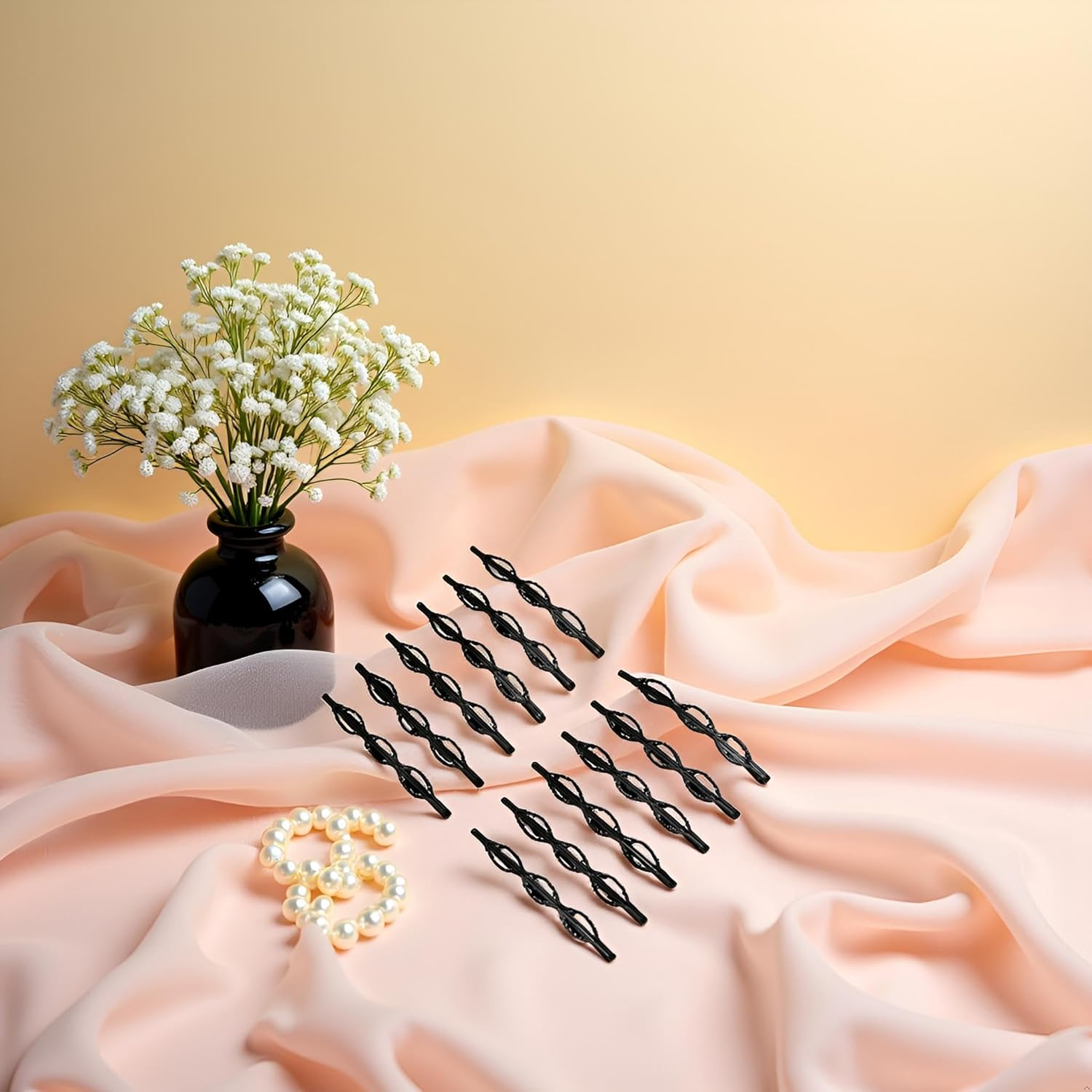 12 Pcs Vintage Hair Pins Mini Black Bobby Pins Fashion BB Clip Invisible Bangs Clip Small Bobby Pins for Women and Girls Decorative Wedding Dainty Accessories Headwear,Hair Accessories image number 5