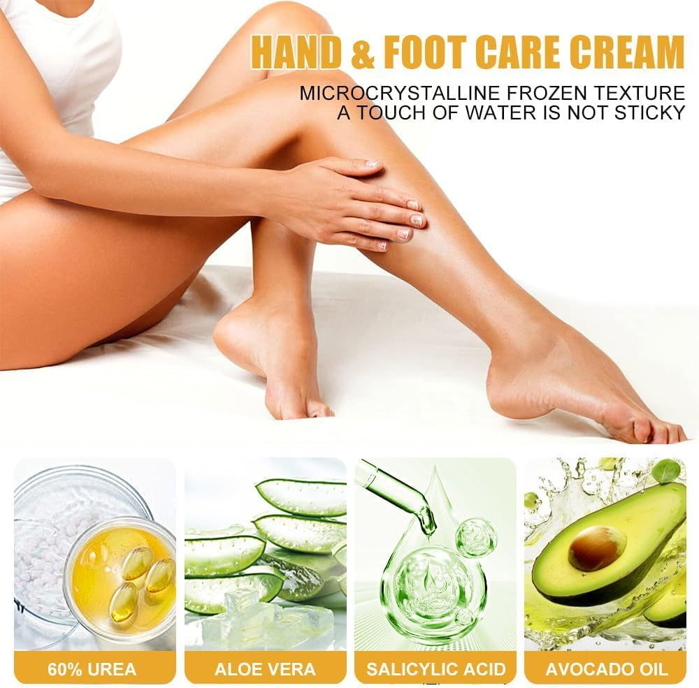 Urea Cream 60% plus 2% Salicylic Acid,Heel Stick for Cracked Feet,Moisturizer for Feet & Hands.Feet Lotion for Dry and Cracked Skin (1PCS) - 2Pcs image number 4