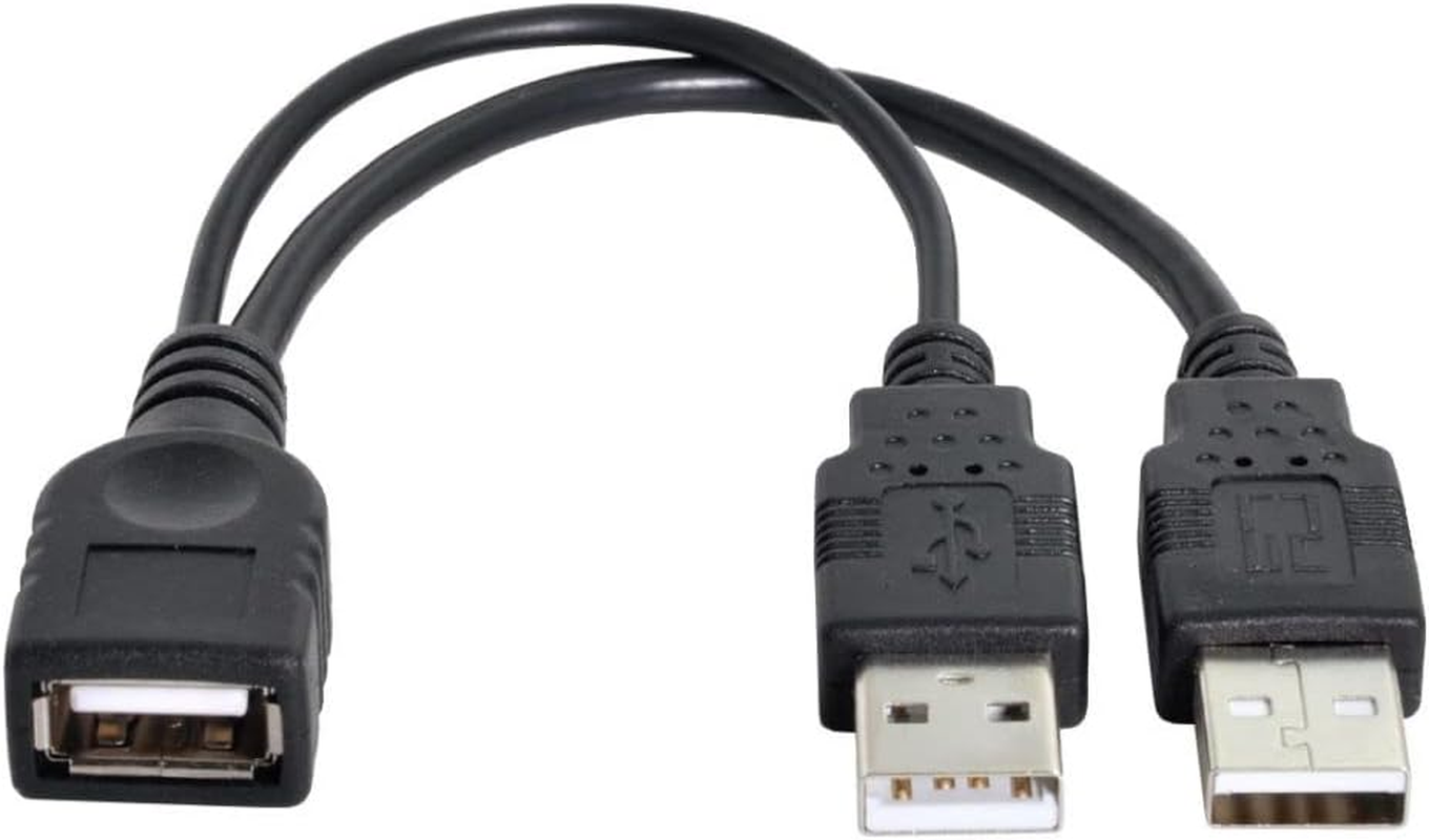 CY USB 2.0 Type a Female to Dual Type a Male Extra Power Data Y Cable for 2.5" Hard Disk