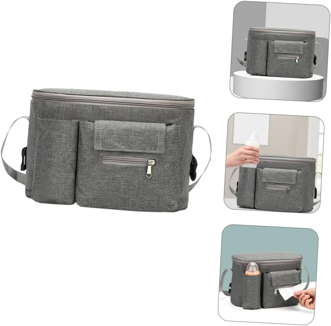 Nursery Bag Diaper Pouch Stroller Backpack Nappy Bag Large Organizer for Travel image number 4