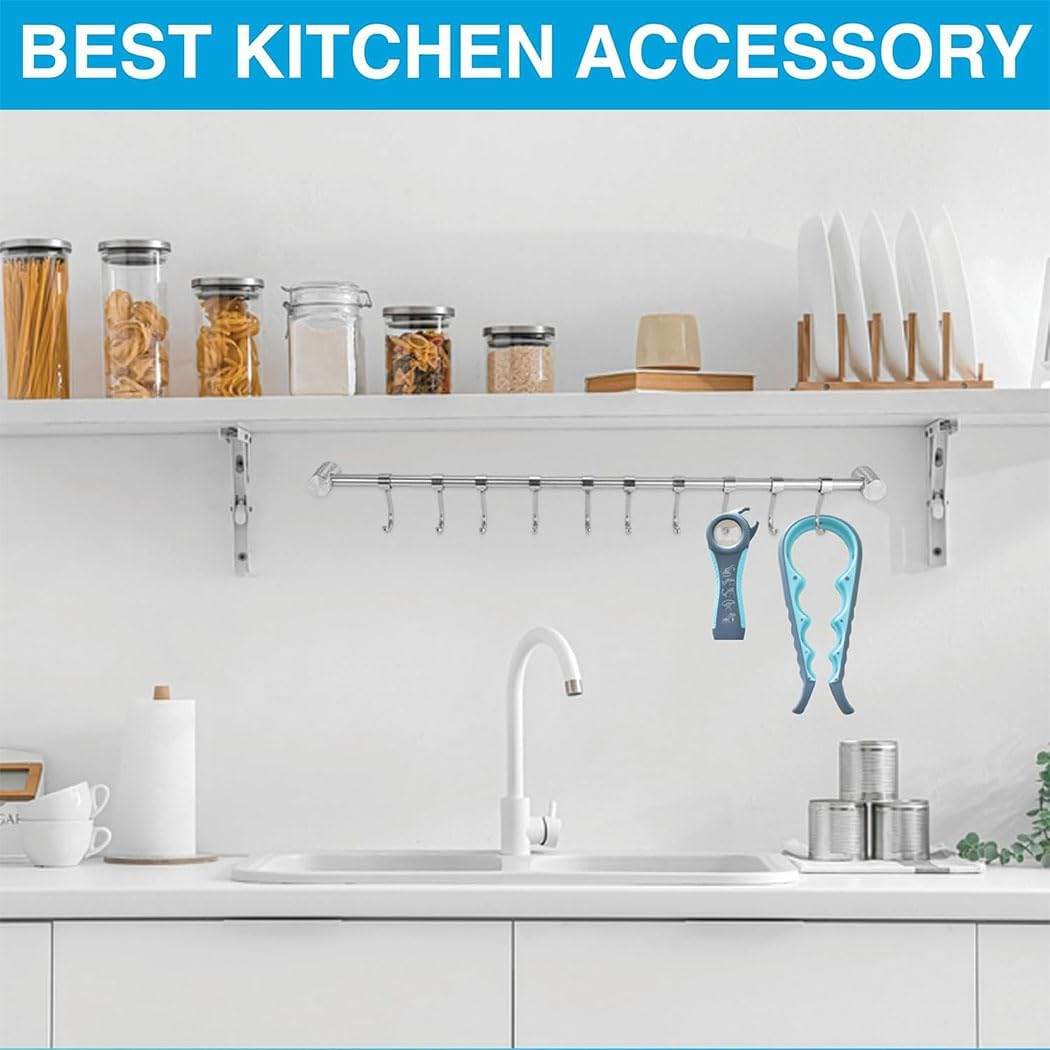 Idopick Jar Opener 4 in 1 Multi Function Can Opener for Opening Jars with Lids, Wine Bottles & Plastic Jars Bottle Opener Kit with Silicone Handle for Children, Elderly and Arthritis Sufferers image number 4