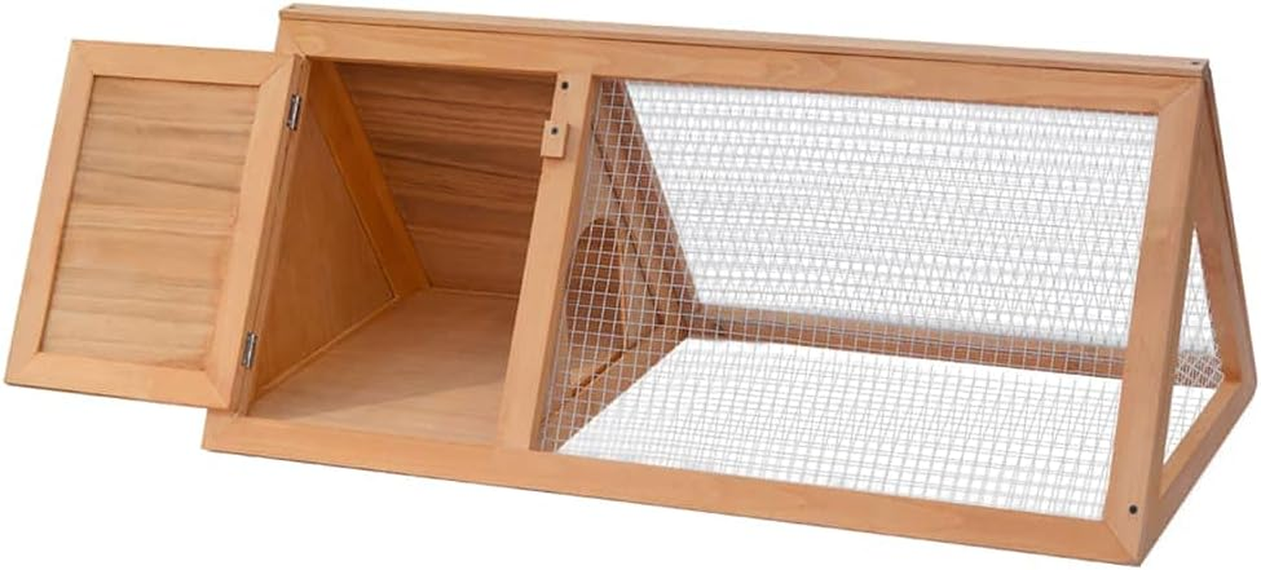 Rabbit Hutch, Outdoor Animal Rabbit Cage Guinea Pig Cage Outdoor Wooden Bunny Hutch Rabbit Cage for Small Animals, 98 X 50 X 41 Cm image number 3