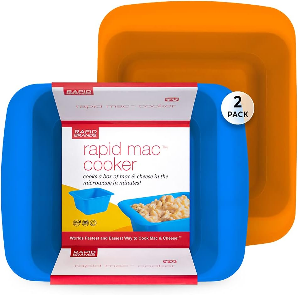 Rapid Mac Cooker | Microwave Macaroni & Cheese in 5 Minutes | Perfect for Dorm, Small Kitchen or Office | Dishwasher Safe, Microwaveable, Bpa-Free | Black