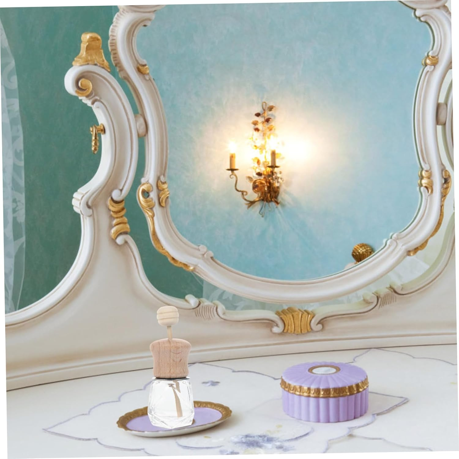 Holibanna 3Pcs Car Air Freshener Bottles Aromatherapy Diffuser Containers Wooden Lid for Essential Oils Vent Clip for Home Office Vehicle Use image number 4