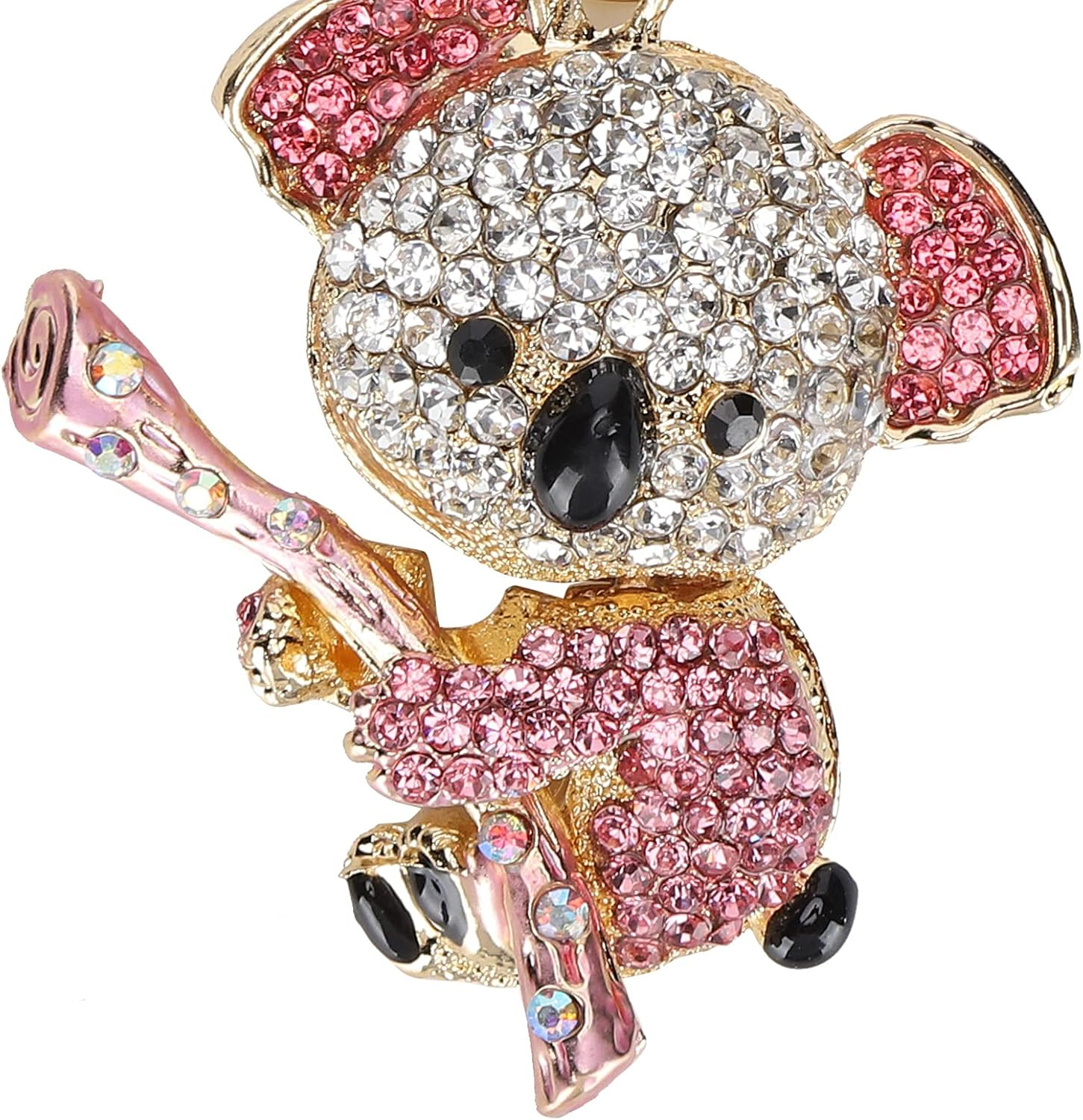 Rhinestone Koala Keychain Koala Bear Gift Metal Pendant Small Alloy Gold Crystal Necklace Keyring Petite Little Miniature Tiny Beaded Trim