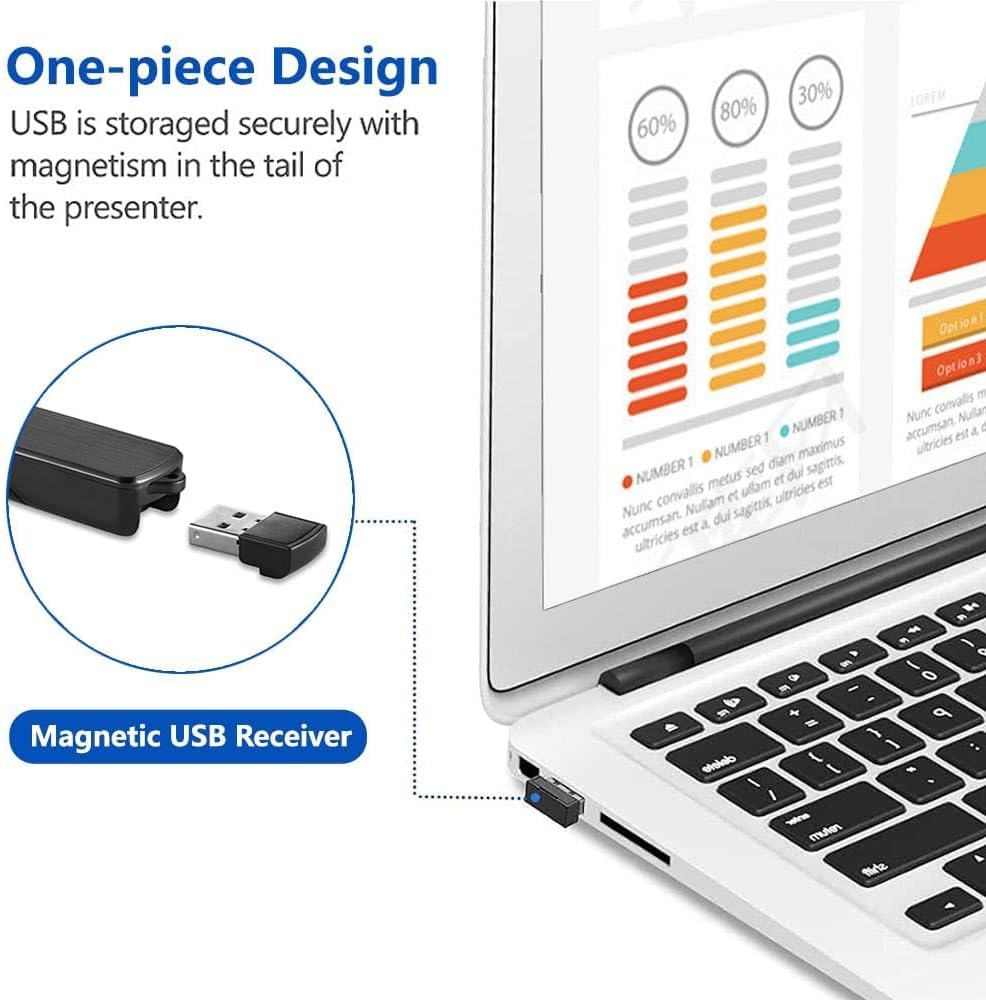 Presentation Clickers for Powerpoint Remote,100M Wireless Presenter Remote PPT Powerpoint Clicker,2.4Ghz Presentation Pointer Slide Advancer for Mac Computer Laptop