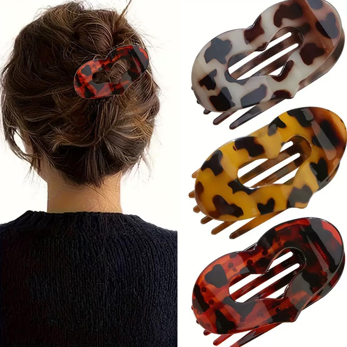 TSUOUKL Pack of 3 French Hair Clips Women, Hair Clip Set for Women, Thin Hair Automatic Hair Clip for Fine Hair image number 2