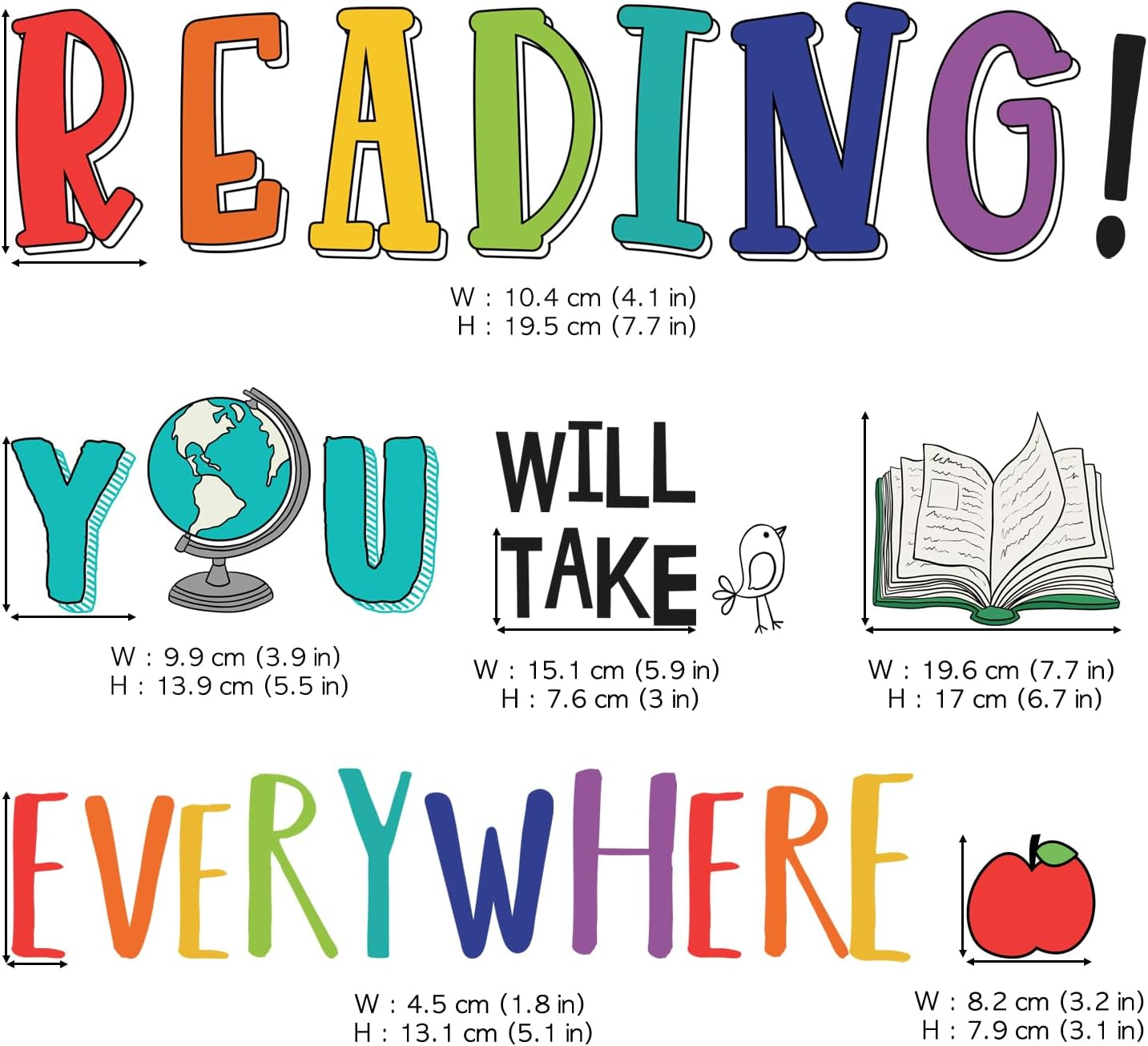 DECOWALL DS9-8092 Reading Corner Wall Stickers Decals D&eacute;cor Classroom Kids Room Inspirational Nursery Art Bedroom Library Peel Stick Book Playroom image number 3