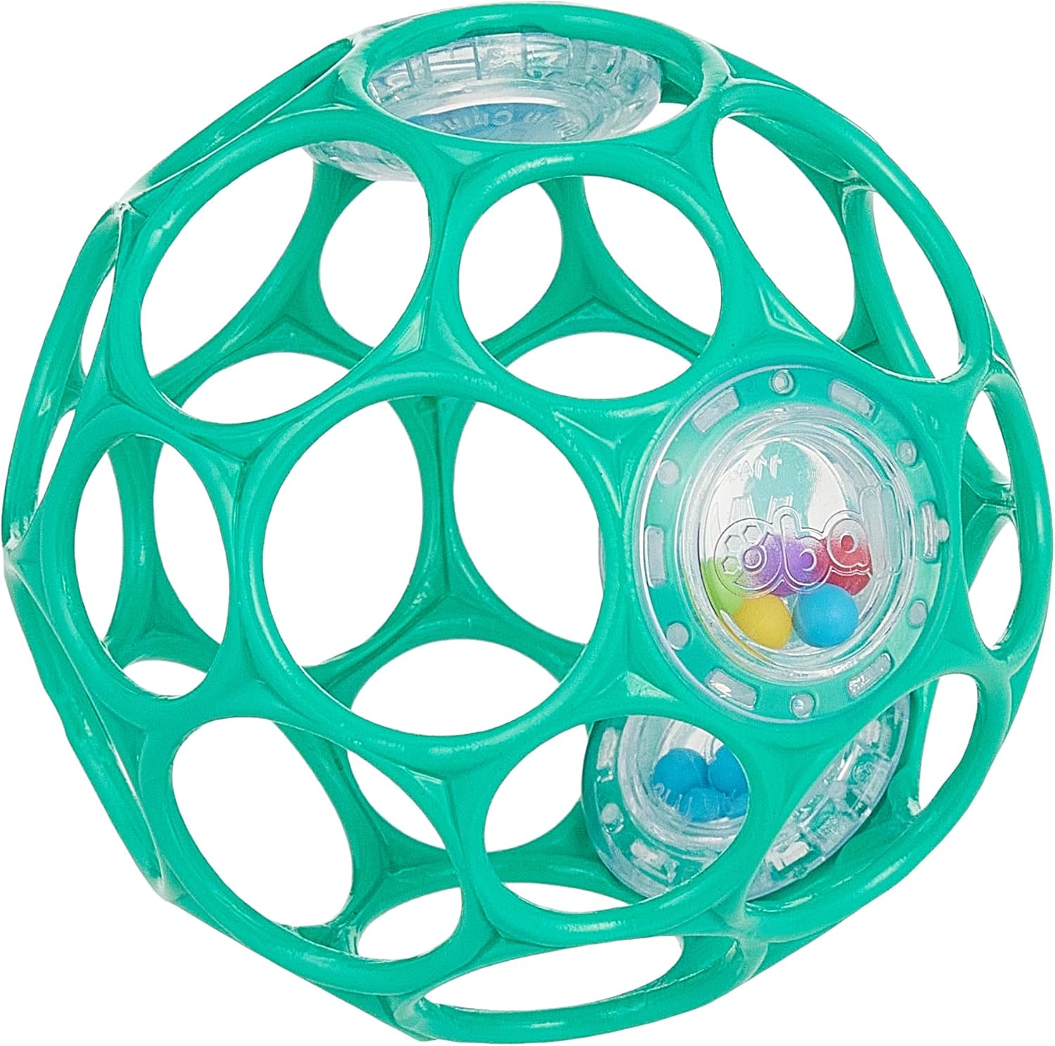 Bright Starts Oball Easy-Grasp Rattle Bpa-Free Infant Toy in Teal, Age Newborn and Up, 4 Inches image number 2
