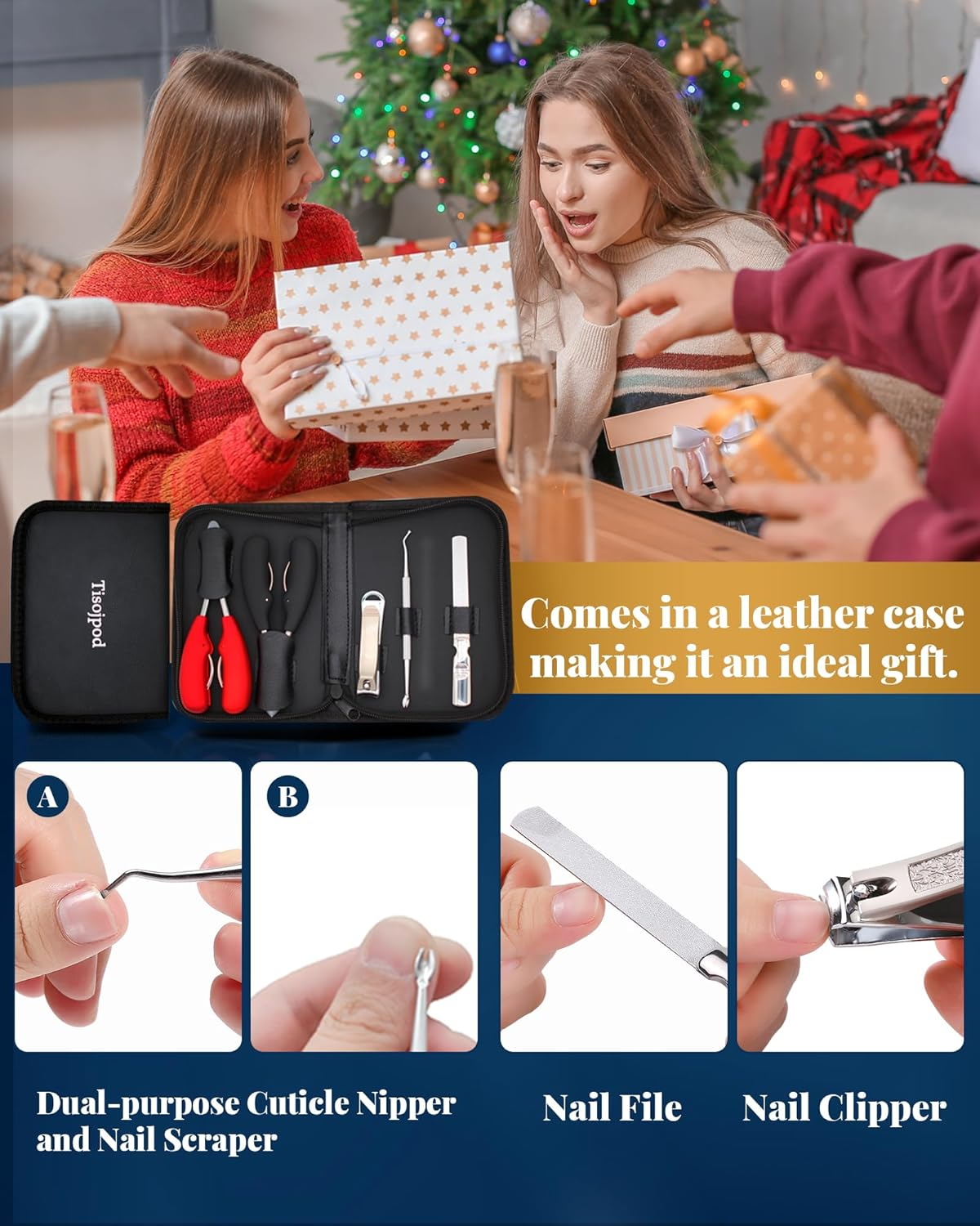 Tisojpod 5Pcs Toenail Clippers Set for Ingrown Toenail & Thick Toenails,Nail Clippers Set for Seniors Men Women,Ingrown Toenail Clippers,Professional Heavy Duty Toenail Clippers for Thick Toenails image number 5