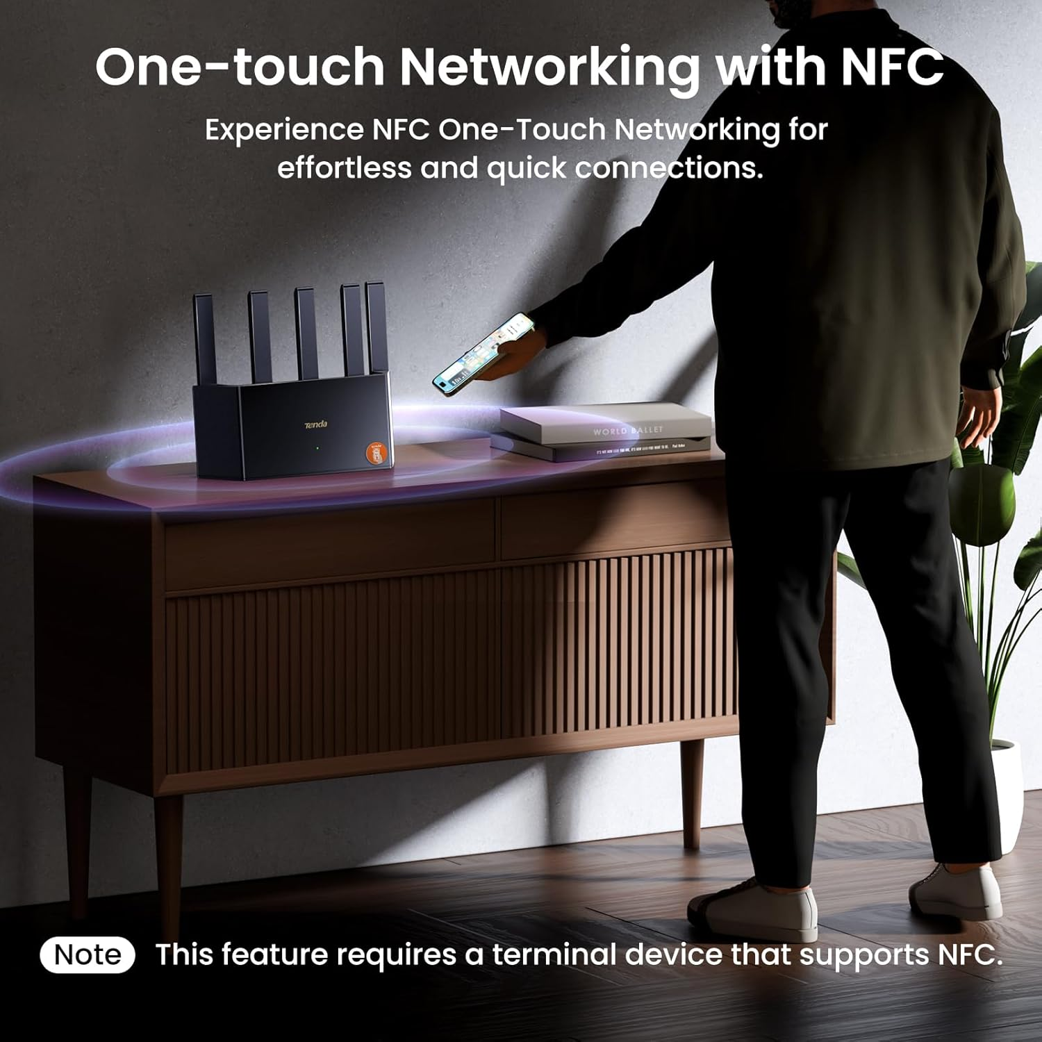 Tenda BE3600 Dual-Band Wi-Fi 7 Router, Ultra 3.6 Gbps Speed, 5 High Power FEM, 3 Full Gigabit Ports, New NFC Connect, Easy Setup, VPN, MLO, Parental Control, Access Point Mode, Vertical Router (RE3L) image number 4