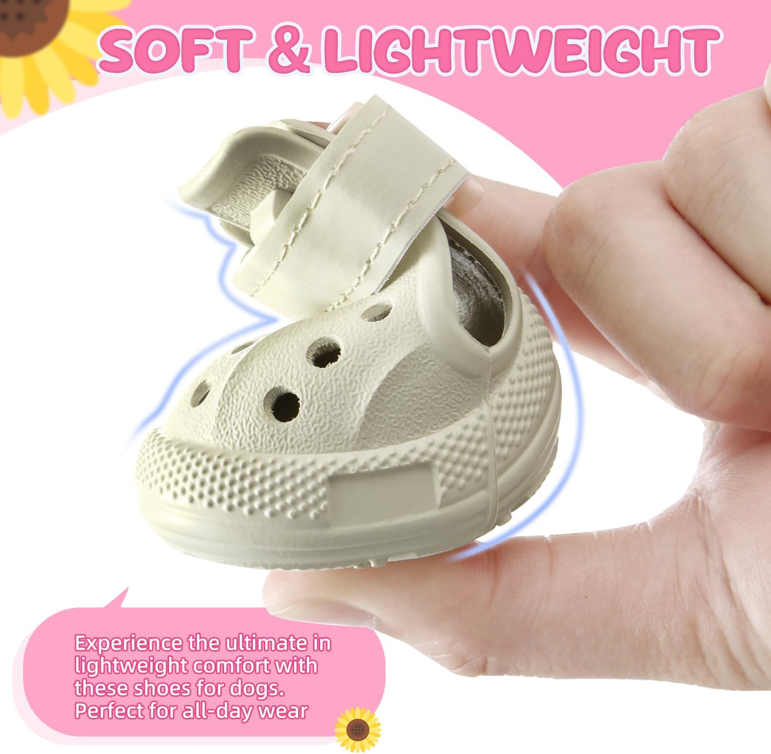 Slowton Dog Shoes for Hot Pavement, Non-Slip Summer Dog Booties for Small Medium Large Dogs, Waterproof Breathable Paw Protectors Reflective Stripes Easy on & off Easy-Clean for Summer Beach Outdoor image number 5