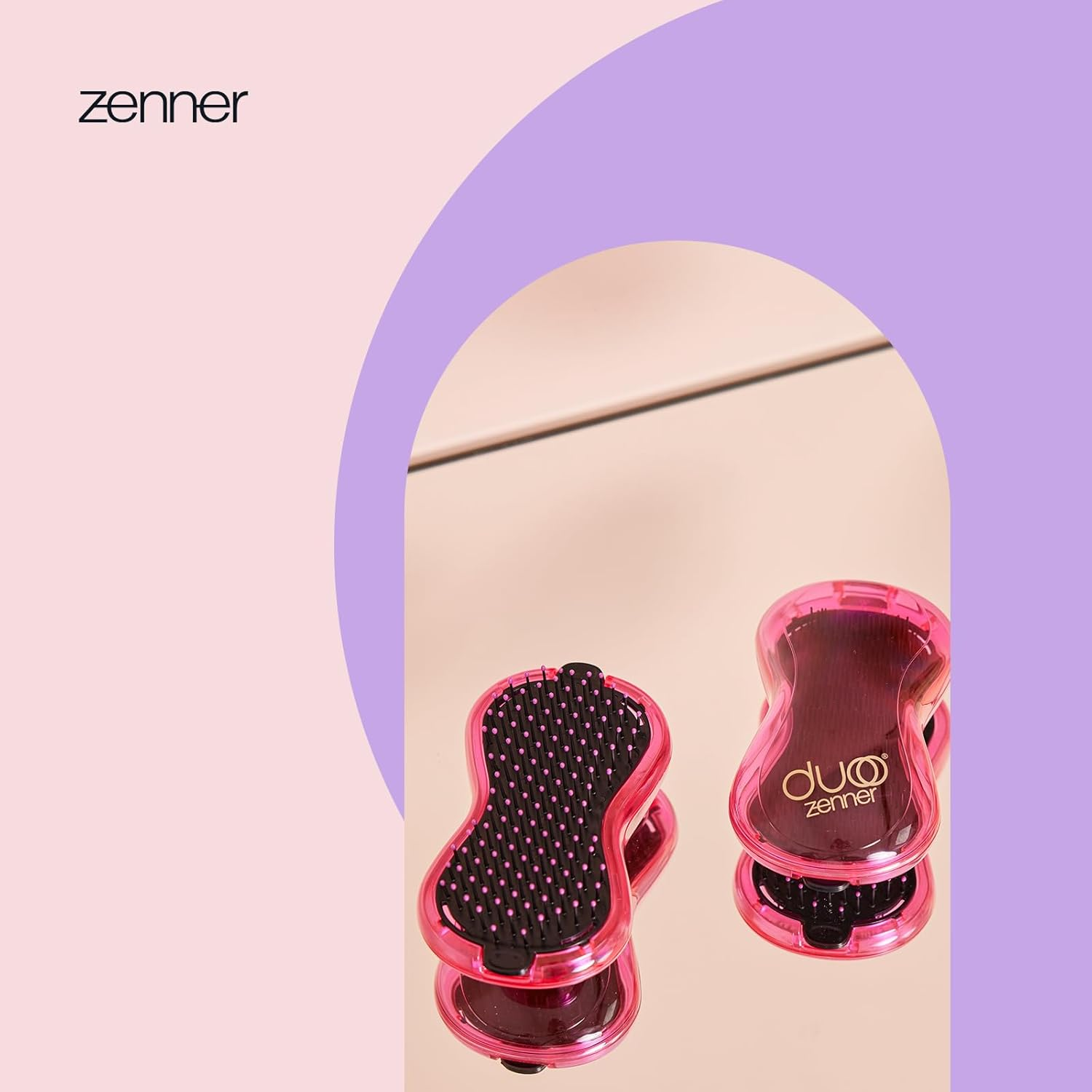 Zenner DUOO Brush - 2-In-1 Detangling Brush for Wet and Dry Hair - Reversible Design with Integrated Storage Compartment - Easy to Clean for Everyday and Travel image number 2