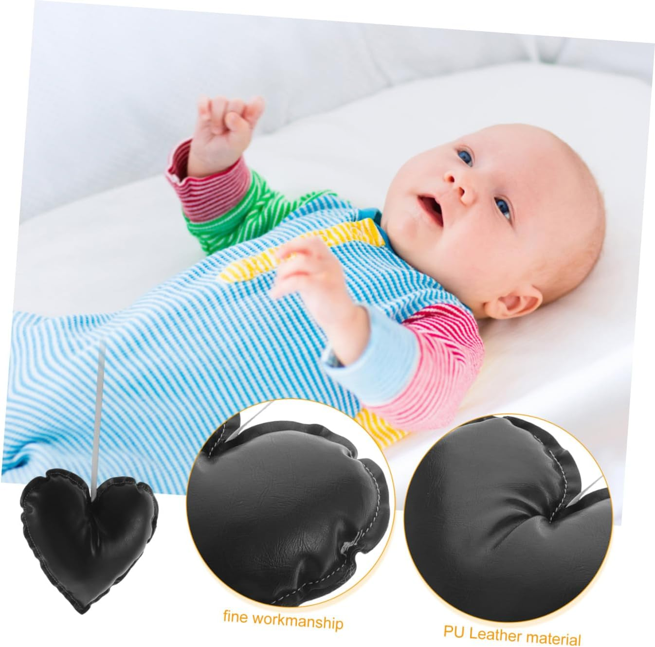 BESPORTBLE 3Pcs Star Moon Heart Hanging Ornament Bedroom Decor Wall Ornament Nursery Pendant Boys and Girls Decorative Pendant image number 5