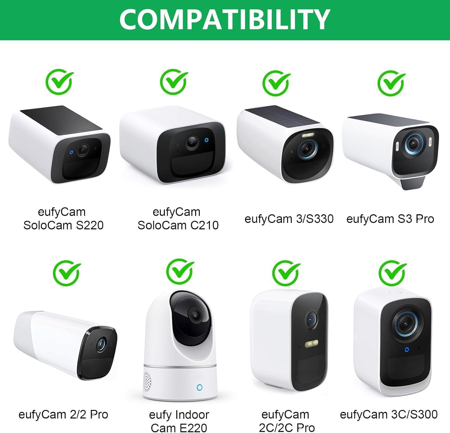 1Pack Flexible Twist Mount for Eufy Solocam S220/C210,Eufycam 2C/2C Pro,3/S330,Ring Stick up Cam & Ring Outdoor Cam Plus,Wyze,Nest,Gooseneck Mounting Bracket to Attach Your Camera Anywhere - White image number 4