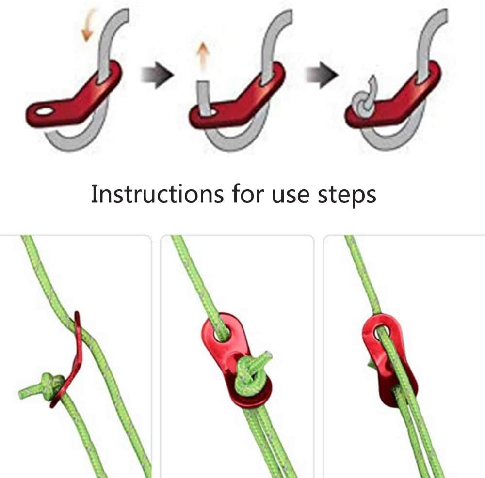 8 PCS Reflective Tent Guy Ropes with Aluminium Tensioner, 4Mmx4M Heavy Duty Paracord Camping Rope Kit for Tent Tarp Hammock Outdoor Survival Gear, Windproof Guide Ropes with Storage Bag (Green) image number 2