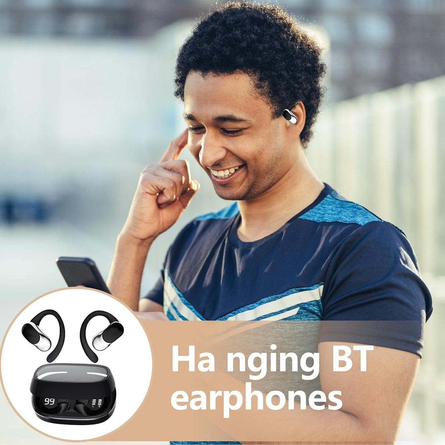 Over Ear Earbuds,Comfort Wireless Headphones | Headphones for Swimming Sports Running Game Work Kids Translation Live Streaming