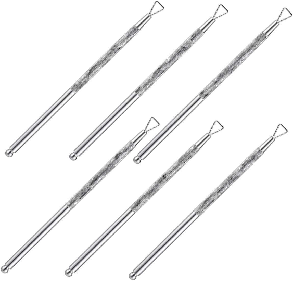 VICASKY 6Pcs Nail Polish Removal Tool Cuticle Pusher Stainless Steel Nail Tools