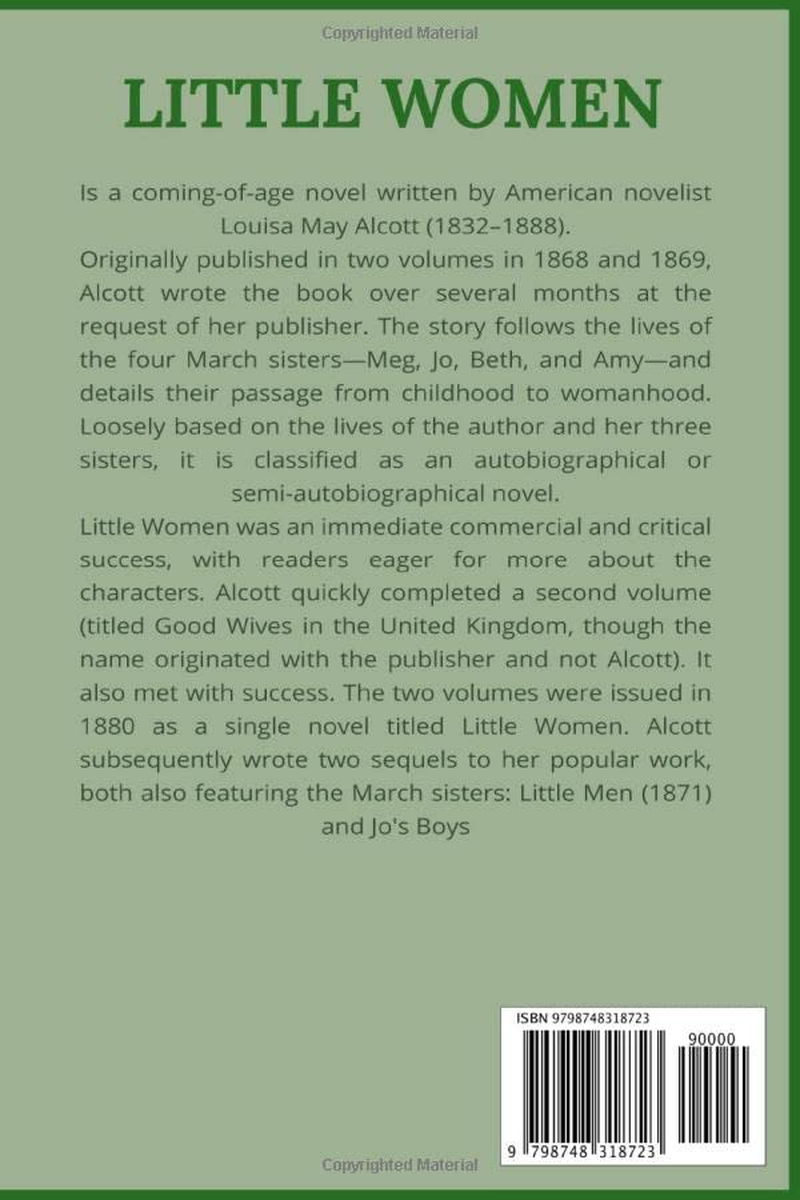 Little Women: the Original 1868 Edition with 200 Illustrations (A Classic Novel of Louisa May Alcott)