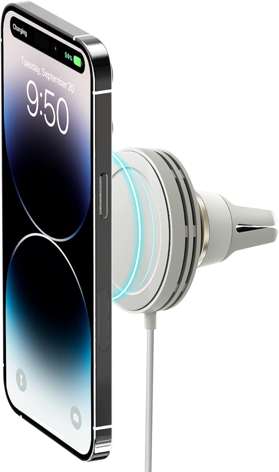 Iottie Velox Mini Magsafe Compatible Air Vent Car Mount in Midnight Blue with Wireless Charging. Compatible with Magsafe Iphones Including Iphone 12/13/14/15/16 Series (Car Charger Not Included) image number 6