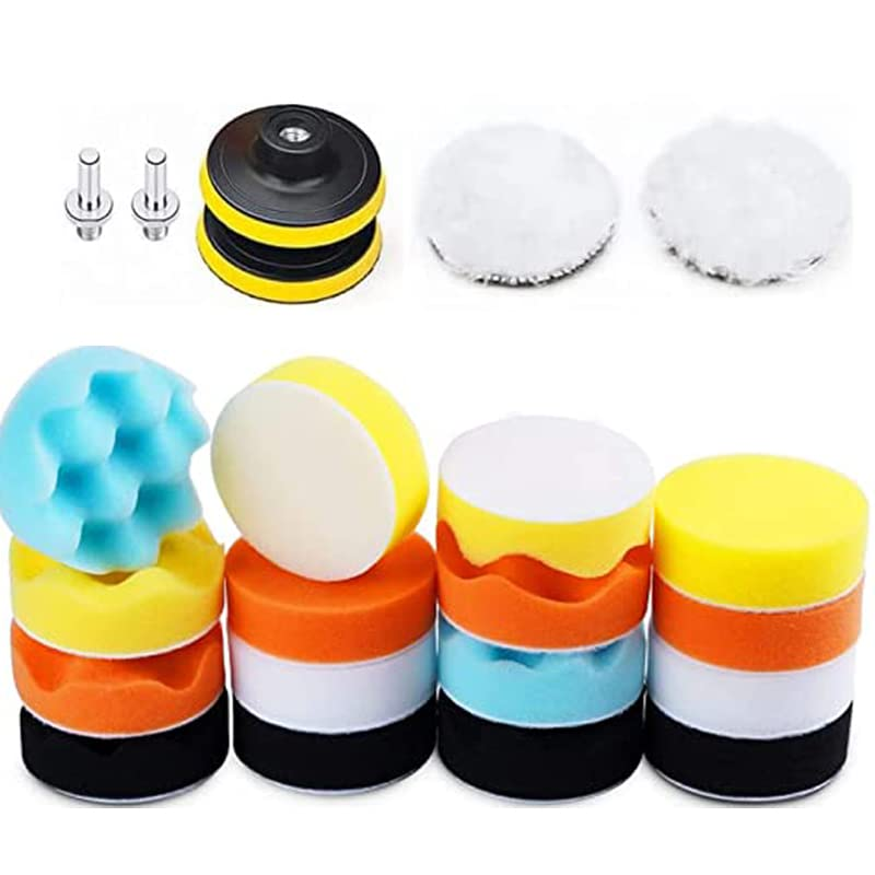 22 PCS Car Foam Drill Polishing Pad Kit, 3 Inch Buffing Pads Car Care Polisher Waxing Polishing image number 2